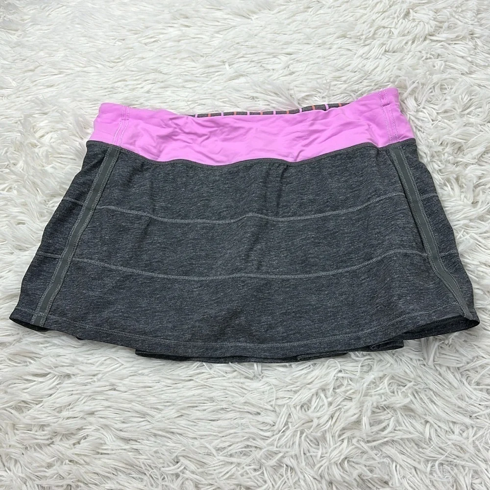 Lululemon Pace Rival Skirt *4-way Stretch Heathered Texture Printed Grey